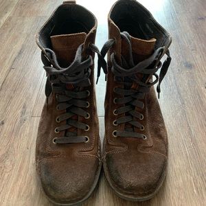 John Varvatos Brown Suede Boots